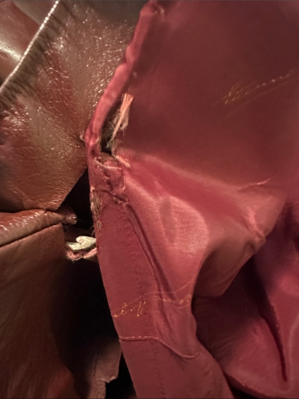 Vintage Ettiene Aigner Long Burgundy Leather Trench Coat - Picture 9 of 12